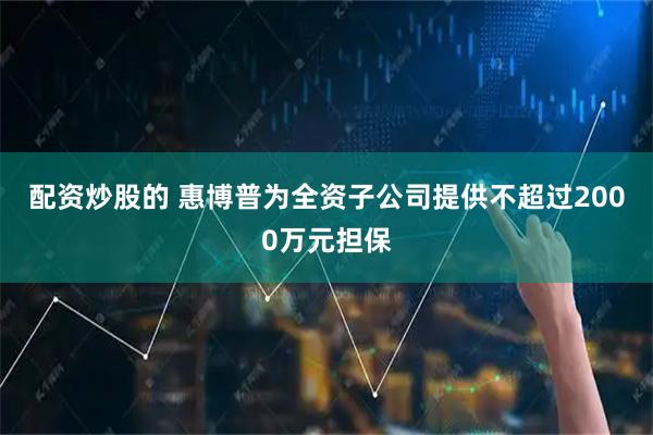 配资炒股的 惠博普为全资子公司提供不超过2000万元担保